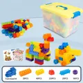 400-piece colorful children's building block set with yellow storage box - Large Size Storage Box / 400 Pieces Pack