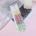 Set of mini grosgrain ribbon bow hair clips for kids in five assorted candy colors - Yellow Dusty Pink Mixed