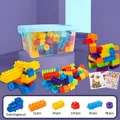 Set di 210 grandi blocchi da costruzione con scatola e pezzi di locomotiva per bambini - Grande Scatola di Immagazzinaggio / Confezione da 210 Pezzi