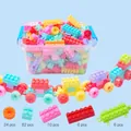 Set di 128 pezzi di blocchi da costruzione a grandi particelle con scatola portaoggetti - Set Scatola / Confezione da 128 Pezzi