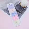 Mini grosgrain ribbon bow hair clip set in assorted candy colors for baby girls - Sky Blue Light Pink Mixed