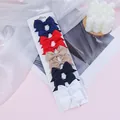 Set of ten mini children's ribbon bow hair clips in five assorted colors for kids - Red Blue Black White Mixed