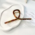Pinza para el pelo grande de acetato con patrón de mármol de carey para mujer - Azul Cerceta
