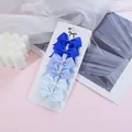 Set of 6 mini grosgrain ribbon bow hair clips in gradient blue shades for girls and babies - Blue Gradient