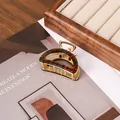 Elegante pinza para el cabello grande de acetato de carey con montura de metal dorado - 4cm Size / Azul Cerceta