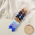 Set of 10 mini grosgrain ribbon bow hair clips in assorted candy colors for girls - Various Candy Colors Mixed