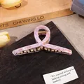 Pinza para el cabello grande de ácido acético con patrón de mármol rosa para moños - Rosa Floral