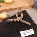 Pinza de pelo grande de acetato jaspeato elegante para peinar cabellos gruesos en casa - Gris Aurora