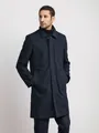Men's navy blue mid-length windproof trench coat for professional commute - S / Tops / Blue