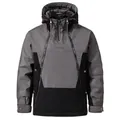 Men's outdoor windproof hooded work jacket in grey and black color-block style - M / Tops / Gray