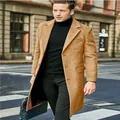 Long manteau en laine pour homme de style britannique couleur chameau pour l'hiver - S / Hauts / Chameau
