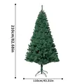 Árbol de Navidad artificial de PVC verde de 210 cm con base de metal de 110 cm - 210CM (1000 Puntas) / Verde