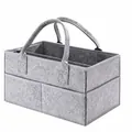Detailed view of gray felt diaper caddy showing size 35x23x18cm and multiple pockets - Gray Two Compartments(3) / 35x23x18cm / Gray