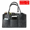 Organizador de pañales de fieltro gris con bolsillos, tamaño 33x23x18cm y peso 200g - Negro Estilo(7) / 33x23x18cm / Negro