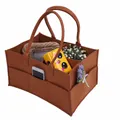 Detailansicht der großen Filz-Wickeltasche mit Größe 33x23x18cm und Gewicht 200g - Kaffee Stil(9) / 33x23x18cm / Braun