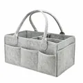 Großer grauer Windel-Organizer aus Filz für Babyutensilien mit vielen Fächern, 33x23x18cm - Grau Einfassung Taschentuchfach(18) / 33x23x18cm / Grau