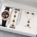 Luxury 5-piece women's jewelry and watch set with heart motifs and crystals - One Size / Balloon Heart Jewelry Series (6-Piece Set) / Black