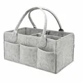 Großer Baby Windel Caddy Organizer aus grauem Filz mit mehreren Staufächern für Babys - Grau Einfassung Stil(21) / 33x23x18cm / Grau