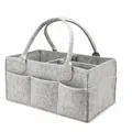 Organizador de pañales para bebé en fieltro gris con múltiples compartimentos grandes - Ribete gris Estilo(21) / 33x23x18cm / Gris