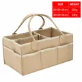 Organizador de pañales de fieltro con especificaciones de tamaño y peso en tabla detallada - Ribete kaki Estilo(22) / 33x23x18cm / Caqui