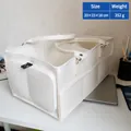 Bolsa organizadora de fieltro para pañales, medidas 33x23x18 cm en un escritorio blanco - Ribete blanco Bolsillo lateral Cremallera(28) / 33x23x18cm / Blanco