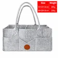 Gran bolsa organizadora de pañales de fieltro gris con tabla de tamaños y pesos detallada - Gris Modelo reforzado(30) / 33x23x18cm / Gris