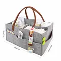 Detailansicht der grauen Filz-Windeltasche mit Maßen 38x25,5x18 cm (15x10x7 Zoll) - Grau Ledermodell(33) / 38x25.5x18cm / Grau
