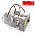 Vista detallada del organizador de pañales de fieltro gris con medidas 38x25,5x18 cm - Gris Modelo de cuero(33) / 38x25.5x18cm / Gris