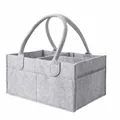 Large grey felt diaper caddy organizer bag for baby nursery essentials 33x23x18cm - Gray Style 2(2) / 33x23x18cm / Gray