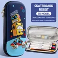 3D skateboard robot EVA pencil case, waterproof large capacity stationery bag for school - Skateboard Robot / 23x10x5cm