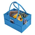 Großer blauer Filz-Wickelorganizer mit mehreren Fächern und Tragegriffen - Blau Stil(8) / 33x23x18cm / Blau