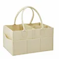 Großer beigefarbener Filz-Wickelkorb Organizer mit mehreren Taschen für Babyartikel - Cremeweiß Stil(14) / 33x23x18cm / Creme