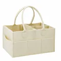 Organizador de pañales de fieltro beige grande con diseño de múltiples bolsillos - Blanco crema Estilo(14) / 33x23x18cm / Crema