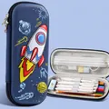 Astuccio per matite 3D a razzo spaziale blu impermeabile in EVA bambini 23x10x5cm - Razzo Spaziale / 23x10x5cm