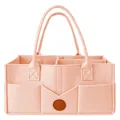 Großer pfirsichfarbener Windelkorb aus Filz mit Fächern für Babyspielzeug und Zubehör - Lotusrosa verstärkt(39) / 33x23x18cm / Lotusrosa