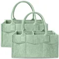 Windeltasche aus hellgrünem Filz mit Griffen und Seitentaschen - Grün Neu / 33x23x18cm / Hellgrün