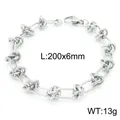 Minimalist geometric knotted chain bracelet made of durable silver titanium steel, 200x6mm - Bracelet (KB160618-Z) / 200x6mm / Silver