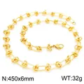 Elegant gold titanium steel knotted link chain necklace for modern minimalist style - Necklace / 45cm (KN228594-Z) / Gold