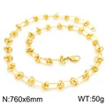 Gold-plated geometric oval knot titanium steel necklace, length 760mm, weight 50g. - Necklace / 76cm (KN228600-Z) / Gold