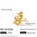 Verstellbarer Meerjungfrau- und Seesternring aus vergoldetem Edelstahl für Damen - Einstellbar Offen / Meerjungfrau Hält Seestern Stil (NB-R25028) / Gold
