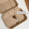 Minimalistische lange harskralen ketting met tijgeroog en dalmatiërsteen accenten voor dames - Tweekleurige Kralen-Zilver-Koffie