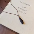 Minimalistische halsketting met matbruine hars druppelhanger voor dames, verstelbaar. - Waterdruppel Vorm-Koffie-Mat