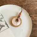 Collana con pendente geometrico retro etnico con madreperla e base intrecciata - Madreperla Intrecciata (36#)