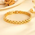 Elegant 18K gold-plated stainless steel fish scale link bracelet for women, waterproof - Fish Scale Bracelet (G805) / 8mm Width / Gold