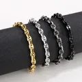 5mm stainless steel pig nose chain jewelry set in four colors: gold, silver, grey, black - Model E Anchor Chain