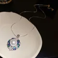 Elegante Perlenhalskette im französischen Stil mit buntem Schmetterlingsanhänger - 58# Halskette Hohler Zirkonia Große Perle