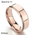 Minimalist polished rose gold stainless steel wedding band ring, 6mm width, sizes 5-11 - Polished Ring (KR102952-WGBL)