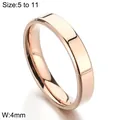4mm width minimalist rose gold stainless steel polished band ring available in sizes 5 to 11 - Polished Ring (KR102948-WGBL)