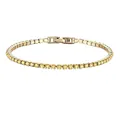 Elegantes goldenes Edelstahl-Tennisarmband mit gelben Zirkonia-Geburtssteinen. - 17cm / Gold - November - Narzissengelb