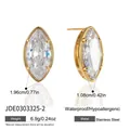 Elegante Ohrstecker aus Edelstahl mit marquiseförmigem Zirkonia in Goldoptik - Marquise-Stil (JDE0303325-2)
